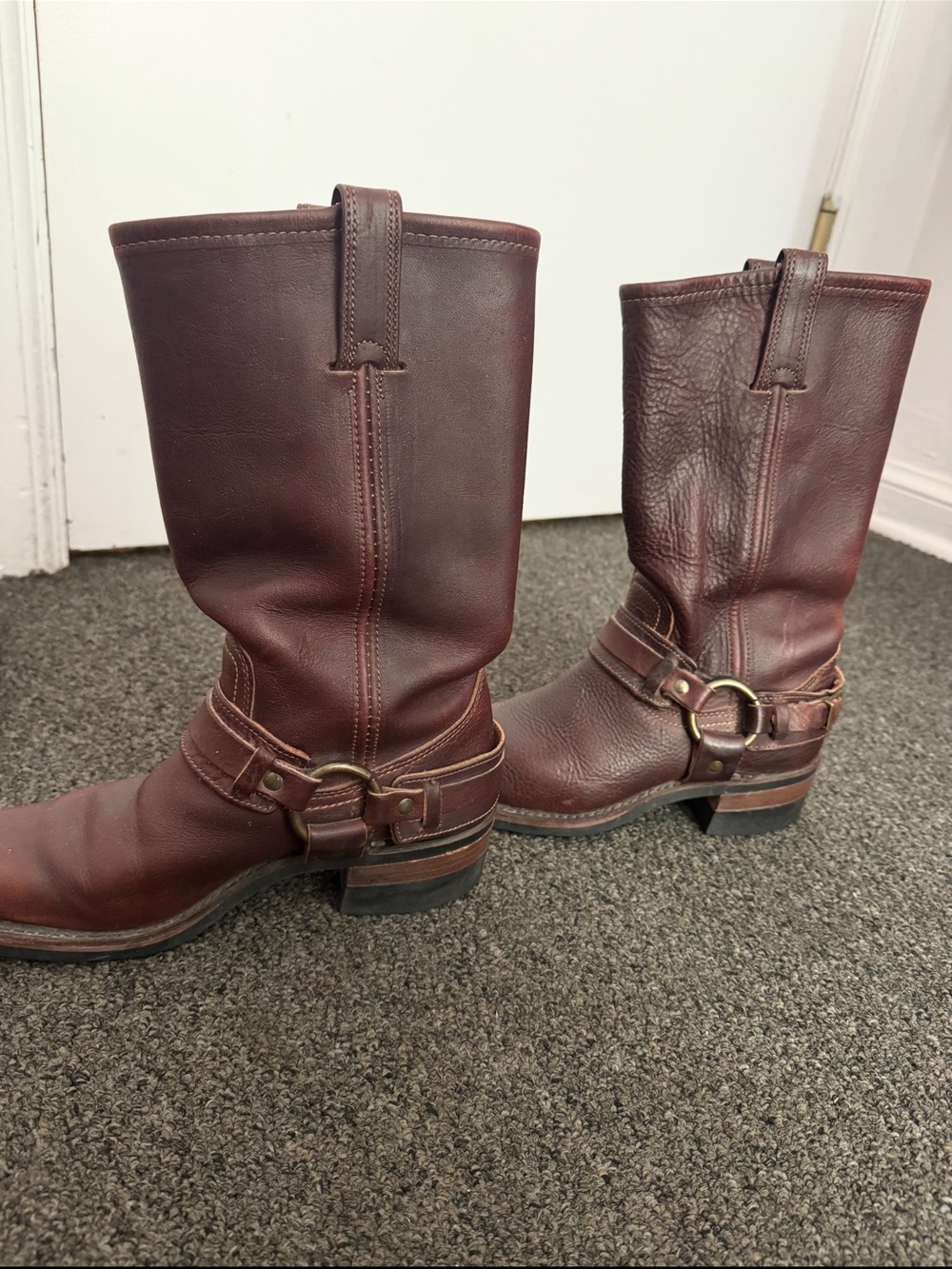 Frye women’s Burgundy Harness Leather Western Boots